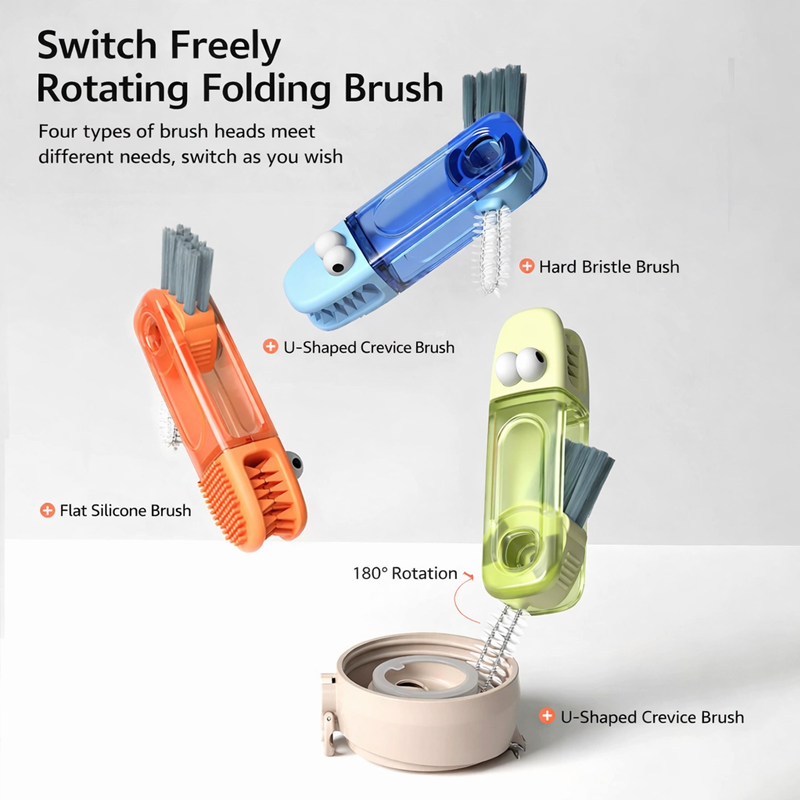 (🎁Last Day Promotion-50%OFF)TIMNAMY® 4 in 1 Multifunctional Cleaning Brush---Ideal for cleaning cups, window tracks, keyboard crevices, sink seams, tile grout, car air vents, and tight corners.🎁