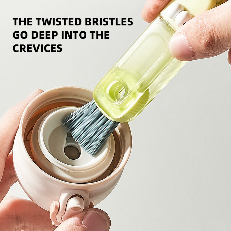 (🎁Last Day Promotion-50%OFF)TIMNAMY® 4 in 1 Multifunctional Cleaning Brush---Ideal for cleaning cups, window tracks, keyboard crevices, sink seams, tile grout, car air vents, and tight corners.🎁